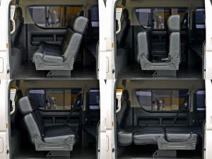 ハイエースワゴンワゴン　内装架装　FD－BOX　シートアレンジ